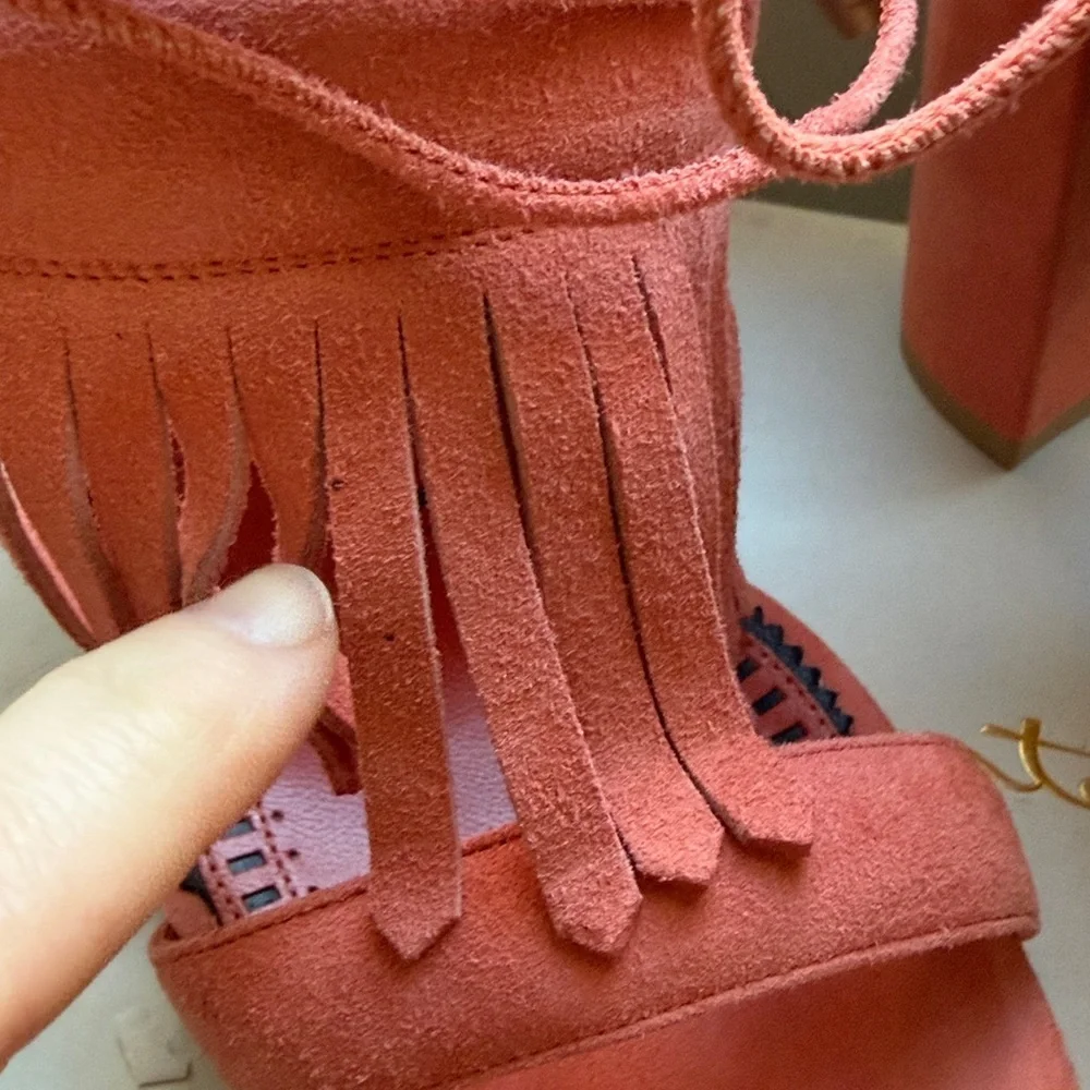 Santoni  Fringe Heeled Sandals 38.5